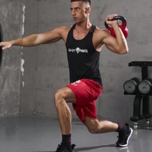 Boyfriend Style Men's Simple Solid Color Sleeveless Tank Top And Shorts Sports Suit Workout Set - Image 4
