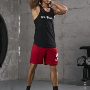 Boyfriend Style Men's Simple Solid Color Sleeveless Tank Top And Shorts Sports Suit Workout Set - Image 6