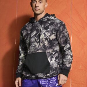 Boyfriend Style Men's Fashionable Printed Long Sleeve Hooded Sports Sweatshirt Hoodie Boyfriend Style Men Sweatshirt - Image 3