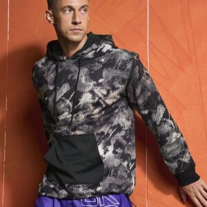 Boyfriend Style Men's Fashionable Printed Long Sleeve Hooded Sports Sweatshirt Hoodie Boyfriend Style Men Sweatshirt - Image 4