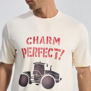 Boyfriend Style Men's Summer Round Neck Printed Short Sleeve Casual Sports T-Shirt With Letter Print - Image 5