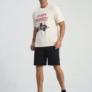 Boyfriend Style Men's Summer Round Neck Printed Short Sleeve Casual Sports T-Shirt With Letter Print - Image 7