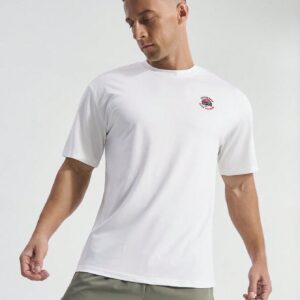 Boyfriend Style Men's Mountain And Slogan Print Short Sleeve Sports T-Shirt - Image 3