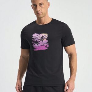 Boyfriend Style Men's Summer Casual Coconut Tree Print Short Sleeve Sports T-Shirt - Image 6