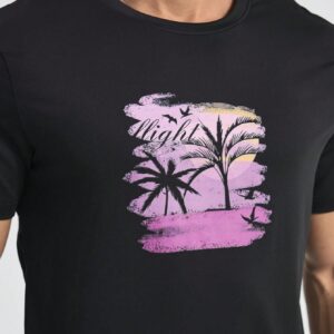 Boyfriend Style Men's Summer Casual Coconut Tree Print Short Sleeve Sports T-Shirt - Image 7