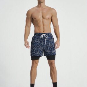 Boyfriend Style Men's Drawstring Waist Paisley Print Sports Shorts Jogger Shorts - Image 5