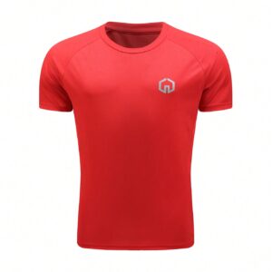 Boyfriend Style Men's Printed Sleeve Elastic Breathable Short Raglan Sleeve Sports T-Shirt Workout Tops 3-Piece Set - Image 3