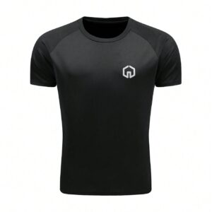 Boyfriend Style Men's Printed Sleeve Elastic Breathable Short Raglan Sleeve Sports T-Shirt Workout Tops 3-Piece Set - Image 5
