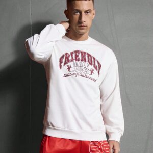 Boyfriend Style Men's Letter Printed Round Neck Sportswear Sweatshirt Boyfriend Style Men Sweatshirt - Image 3