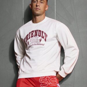 Boyfriend Style Men's Letter Printed Round Neck Sportswear Sweatshirt Boyfriend Style Men Sweatshirt - Image 5