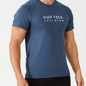 Boyfriend Style Men Simple Printed Loose Sport T-Shirt - Image 5
