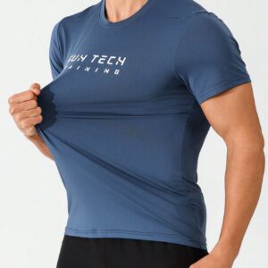 Boyfriend Style Men Simple Printed Loose Sport T-Shirt - Image 6
