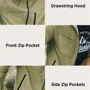 Boyfriend Style Men's Solid Color Zipper & Drawstring Closure Hooded Sports Jacket, Suitable For Hiking, Outdoor Travel - Image 7