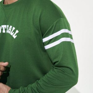 Boyfriend Style Men Simple Letter Printed Round Neck Long Sleeve Sports Sweatshirt Boyfriend Style Men Sweatshirt - Image 3