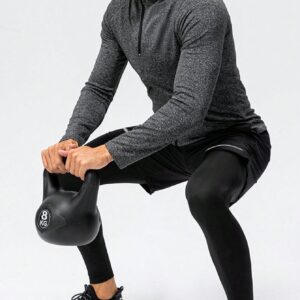 Boyfriend Style Men Fashion Solid Color Long Sleeve Hooded Sports Sweatshirt Hoodie Boyfriend Style Men Sweatshirt - Image 3