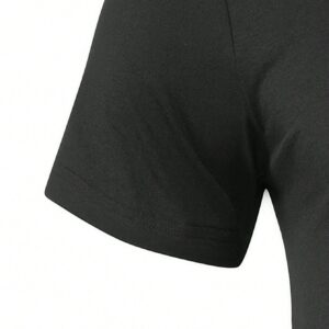Boyfriend Style Men Round Neck Letter Print Short Sleeve Sports T-Shirt - Image 4