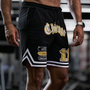 Boyfriend Style Men Fashionable Sporty Printed Loose Fit Athletic Shorts Jogger Shorts