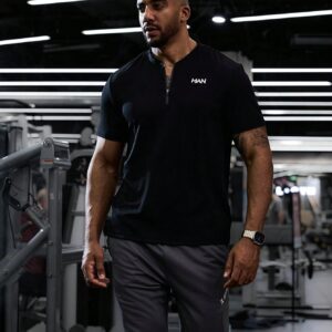 Boyfriend Style Men Boyfriend Style Mended Solid Color Short Sleeve Sports Polo T-Shirt Golf Shirt - Image 5