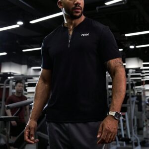 Boyfriend Style Men Boyfriend Style Mended Solid Color Short Sleeve Sports Polo T-Shirt Golf Shirt - Image 6