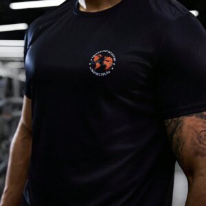 Boyfriend Style Men Simple Printed Round Neck Short Sleeve Sports T-Shirt - Image 6