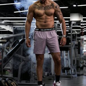 Boyfriend Style Men Simple Printed Solid Color Sport Shorts Jogger Shorts - Image 4