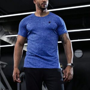 Boyfriend Style Men Lightning Print Raglan Sleeve Short Sleeve Sports T-Shirt For All Seasons Workout Tops - Image 3