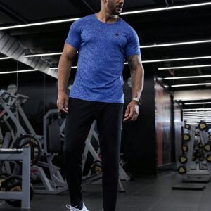 Boyfriend Style Men Lightning Print Raglan Sleeve Short Sleeve Sports T-Shirt For All Seasons Workout Tops - Image 4