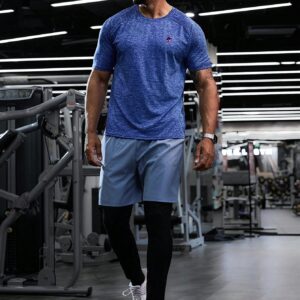 Boyfriend Style Men Lightning Printed Short Sleeve T-Shirt And Shorts Set, Daily Sports Outfit Workout Set