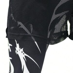 Boyfriend Style Men's Ghost Printed Contrast Mesh 2 In 1 Sports Shorts - Image 3