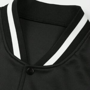Boyfriend Style Men's Spring And Autumn Casual Color Block Baseball Collar Jacket With Letter And Number Print Workout Tops - Image 6