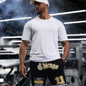 Boyfriend Style Men's Fashionable Solid Color Loose Fit Casual Sports T-Shirt - Image 3