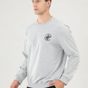 Boyfriend Style Men's Slogan Printed Round Neck Long Sleeve Casual Sportswear Boyfriend Style Men Sweatshirt - Image 4