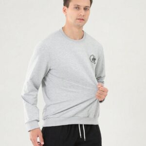 Boyfriend Style Men's Slogan Printed Round Neck Long Sleeve Casual Sportswear Boyfriend Style Men Sweatshirt - Image 5