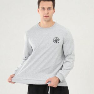 Boyfriend Style Men's Slogan Printed Round Neck Long Sleeve Casual Sportswear Boyfriend Style Men Sweatshirt - Image 6