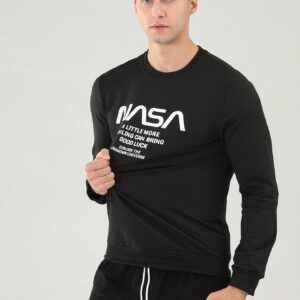 Boyfriend Style Men's Fashion Printed Long Sleeve Sports Sweatshirt Boyfriend Style Men Sweatshirt - Image 7