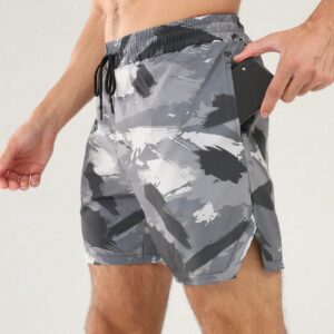 Drawstring Allover Print Sports Shorts With Pockets For Summer Jogger Shorts - Image 6