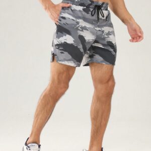 Drawstring Allover Print Sports Shorts With Pockets For Summer Jogger Shorts - Image 5