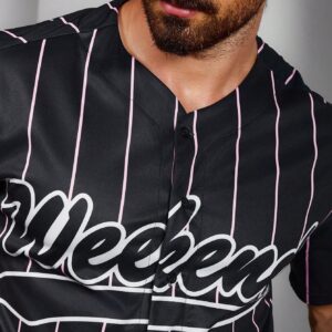 Boyfriend Style Men's Letter Striped Print V-Neck Short Sleeve Casual Sports T-Shirt Workout Tops - Image 3