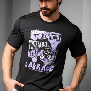 Boyfriend Style Men's Fashion Printed Short Sleeve Sports T-Shirt