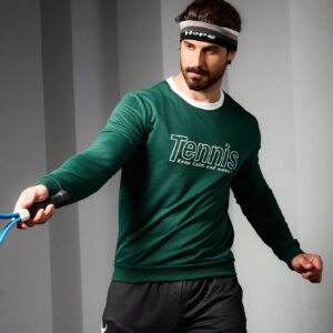 Boyfriend Style Men's Fashionable Simple Printed Long Sleeve Sports Sweatshirt Boyfriend Style Men Sweatshirt - Image 3