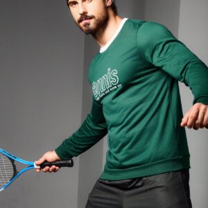 Boyfriend Style Men's Fashionable Simple Printed Long Sleeve Sports Sweatshirt Boyfriend Style Men Sweatshirt - Image 4