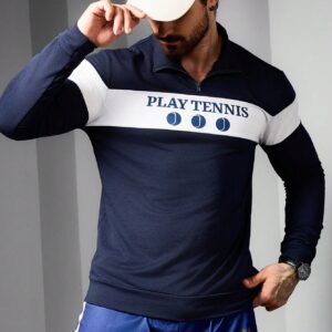 Boyfriend Style Men's Fashionable Loose Casual Long Sleeve Collar Turn-Down Sports Sweatshirt Boyfriend Style Men Sweatshirt - Image 5