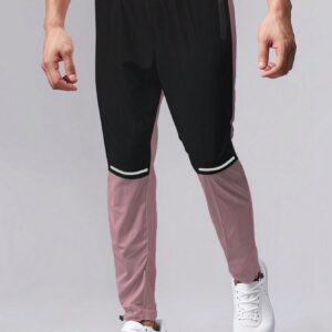 Boyfriend Style Men Drawstring Waist Color Block Casual Sports Pants - Image 3