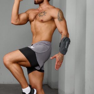 Boyfriend Style Men's Drawstring Waist Casual Sports Shorts With Bull Head Pattern Print Jogger Shorts Grey Shorts - Image 6
