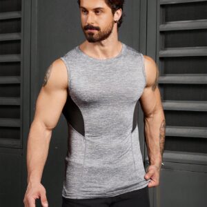 Boyfriend Style Men's Summer Slim Fit Colorblock Sports Tank Top - Image 4