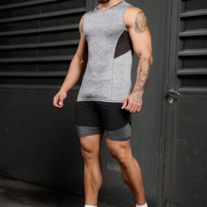 Boyfriend Style Men's Summer Slim Fit Colorblock Sports Tank Top - Image 6