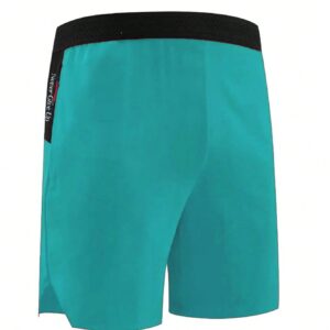 Boyfriend Style Men Color-Blocked Sports Shorts With Elastic Waistband And Pockets Jogger Shorts - Image 4