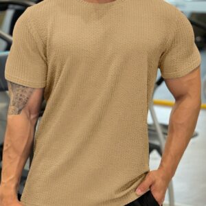 Boyfriend Style Men's Simple Solid Color Short-Sleeved Sports T-Shirt - Image 3
