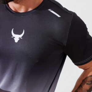 Boyfriend Style Men Gradient Color Round Neck Short Sleeve Sport T-Shirt - Image 4