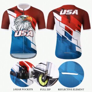 Short-Sleeved Cycling Jersey With Letter And Animal Print Zipper